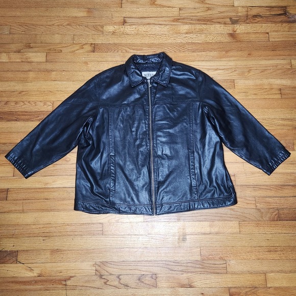 wilsons M. Julian Other - Vintage Wilsons M.Julian Leather Jacket Mens 3XL Black Full Zip Biker Pockets